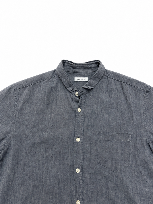 Blue Chambray Short Sleeve Button-Up Shirt