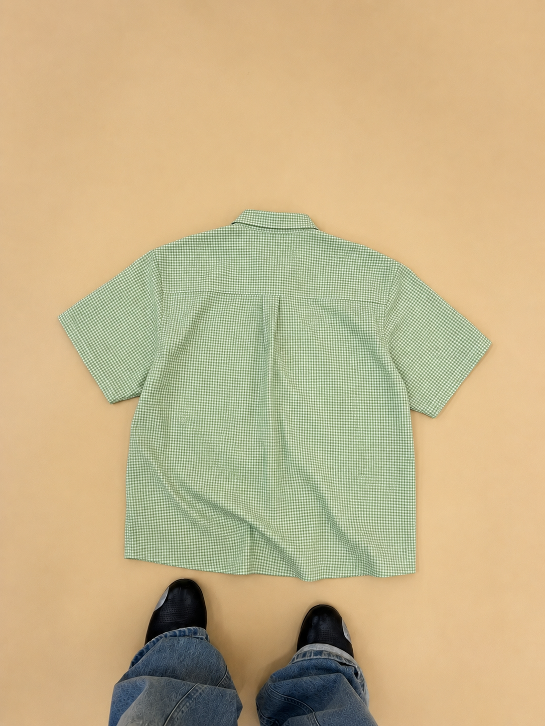 Pastel Green Gingham Oversized Shirt