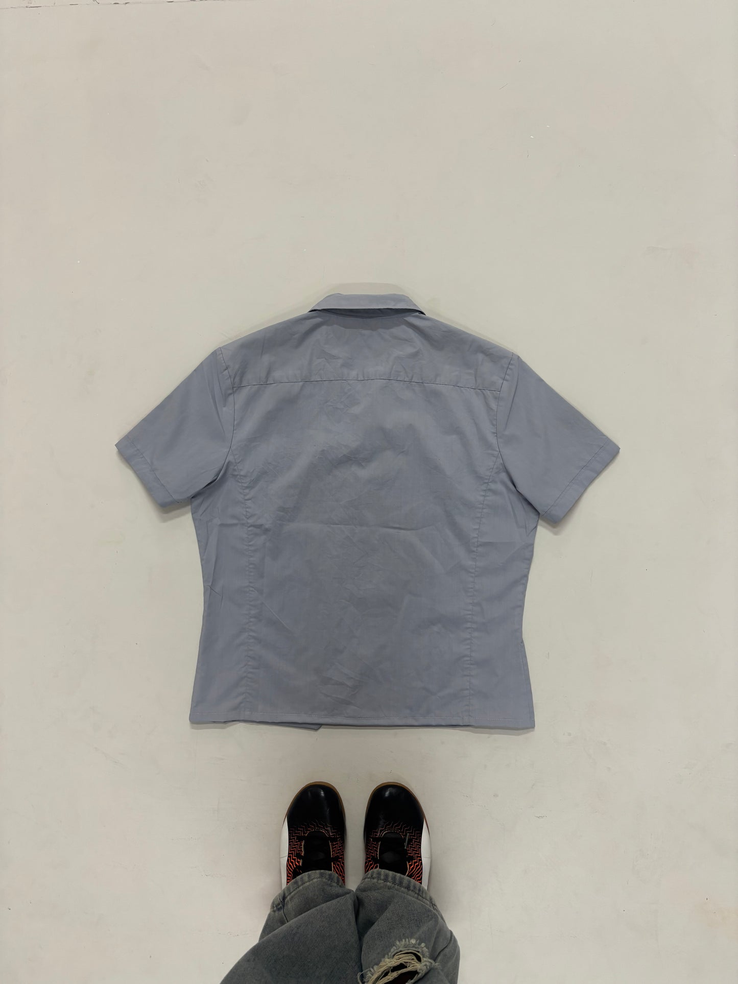 Powder Blue Short Sleeve Casual Shirt