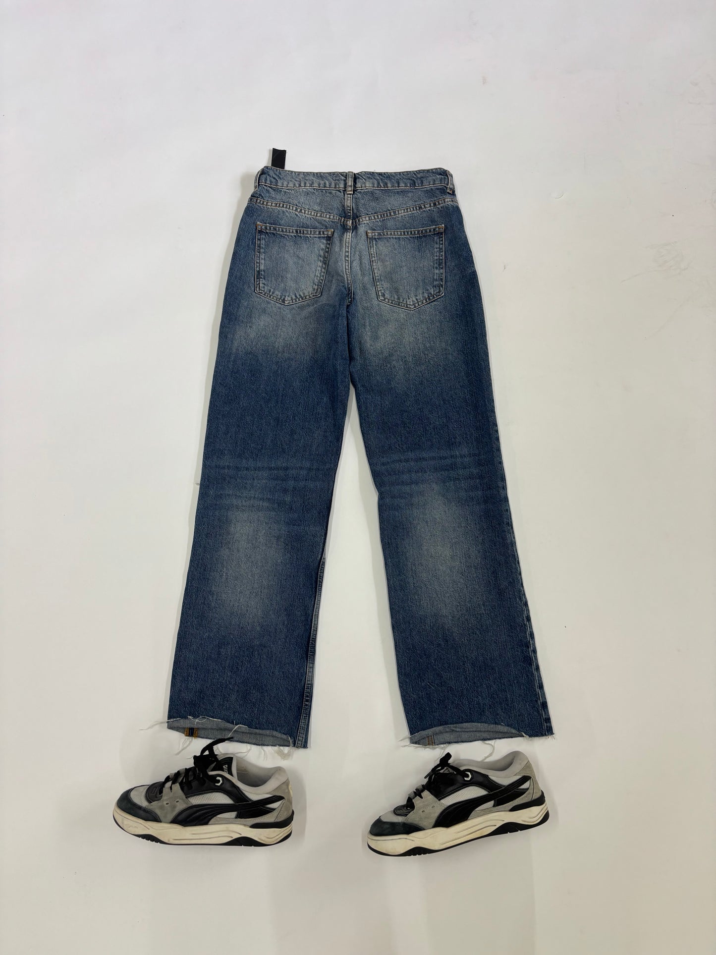 Men's Vintage Ombre Fade Wide-Leg Denim