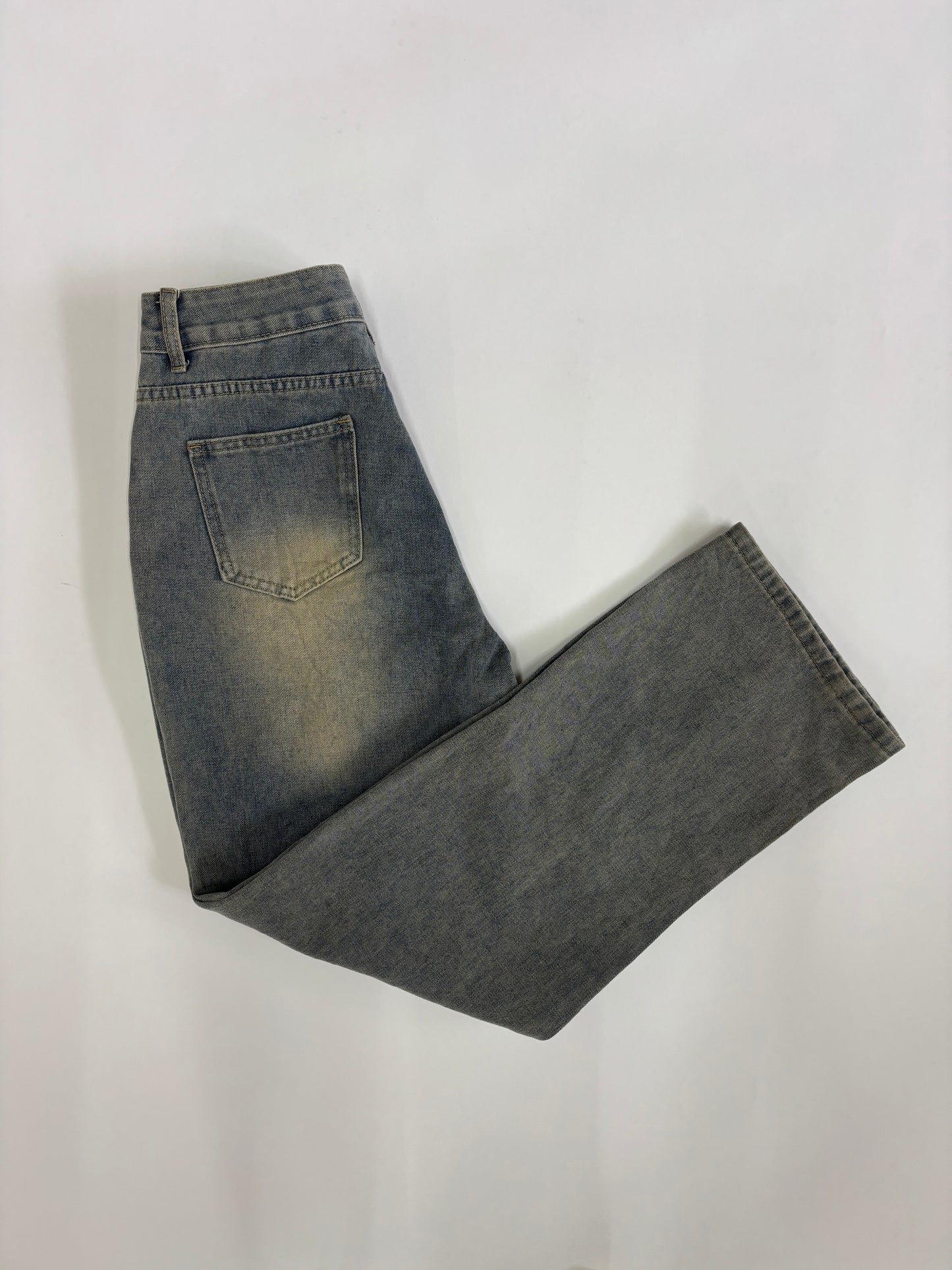 Men's Vintage Heavy Distressed Straight-Leg Denim