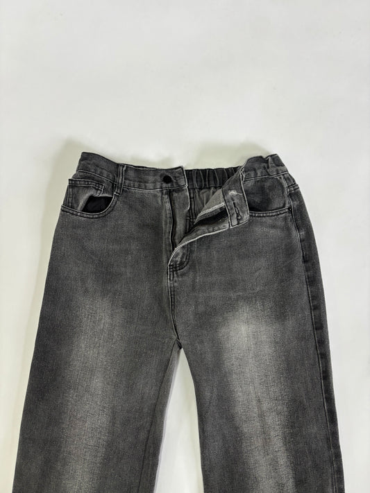 Men's Faded Charcoal Wide-Leg Denim