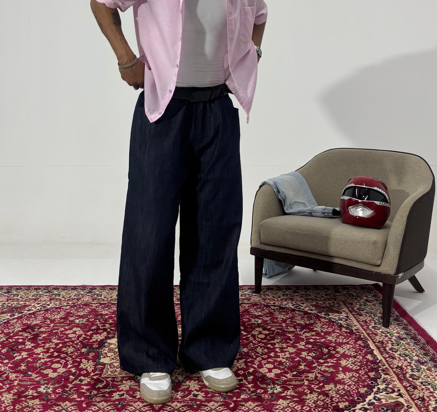 Men's Indigo Flow Wide-Leg Denim