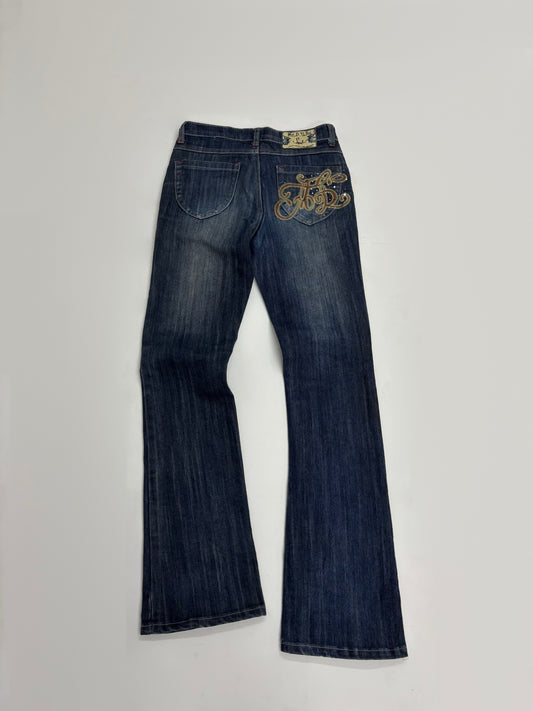 Women's Vintage Embroidered Pocket Bootcut Denim Jeans