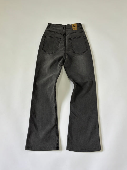 Y2K Charcoal Grey High Waist Flared Women's Jeans – Vintage Bootcut Denim Pants