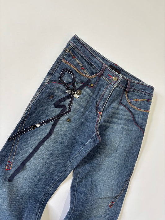 Medium wash Embellish detailed Women's denim