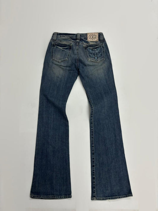 Women's Vintage Light Wash Flared Denim Jeans
