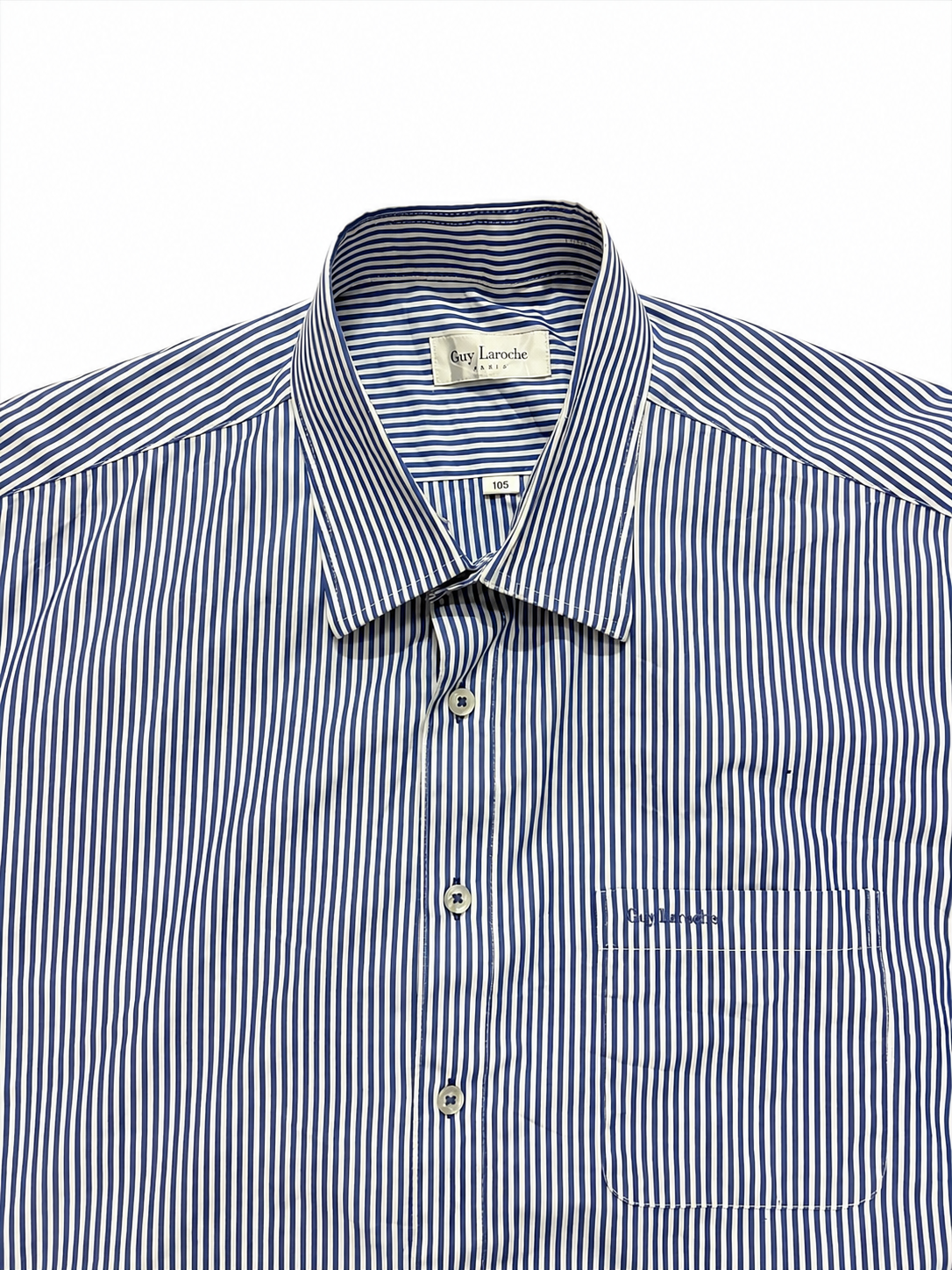 Vintage Blue & White Pinstripe Short Sleeve Shirt