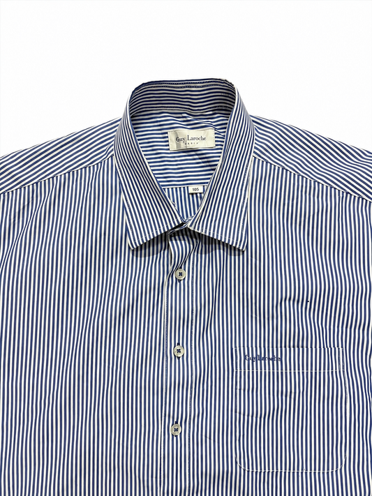 Vintage Blue & White Pinstripe Short Sleeve Shirt