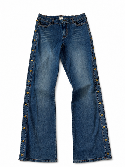 Snap-Side Wide Leg Jeans