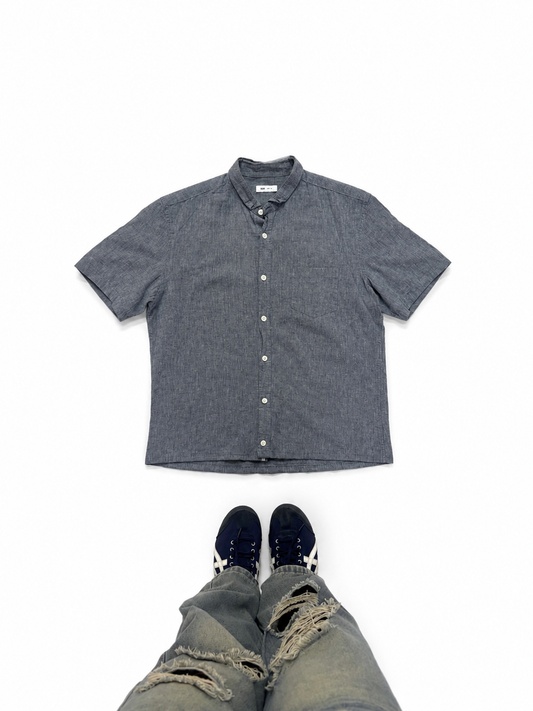 Blue Chambray Short Sleeve Button-Up Shirt