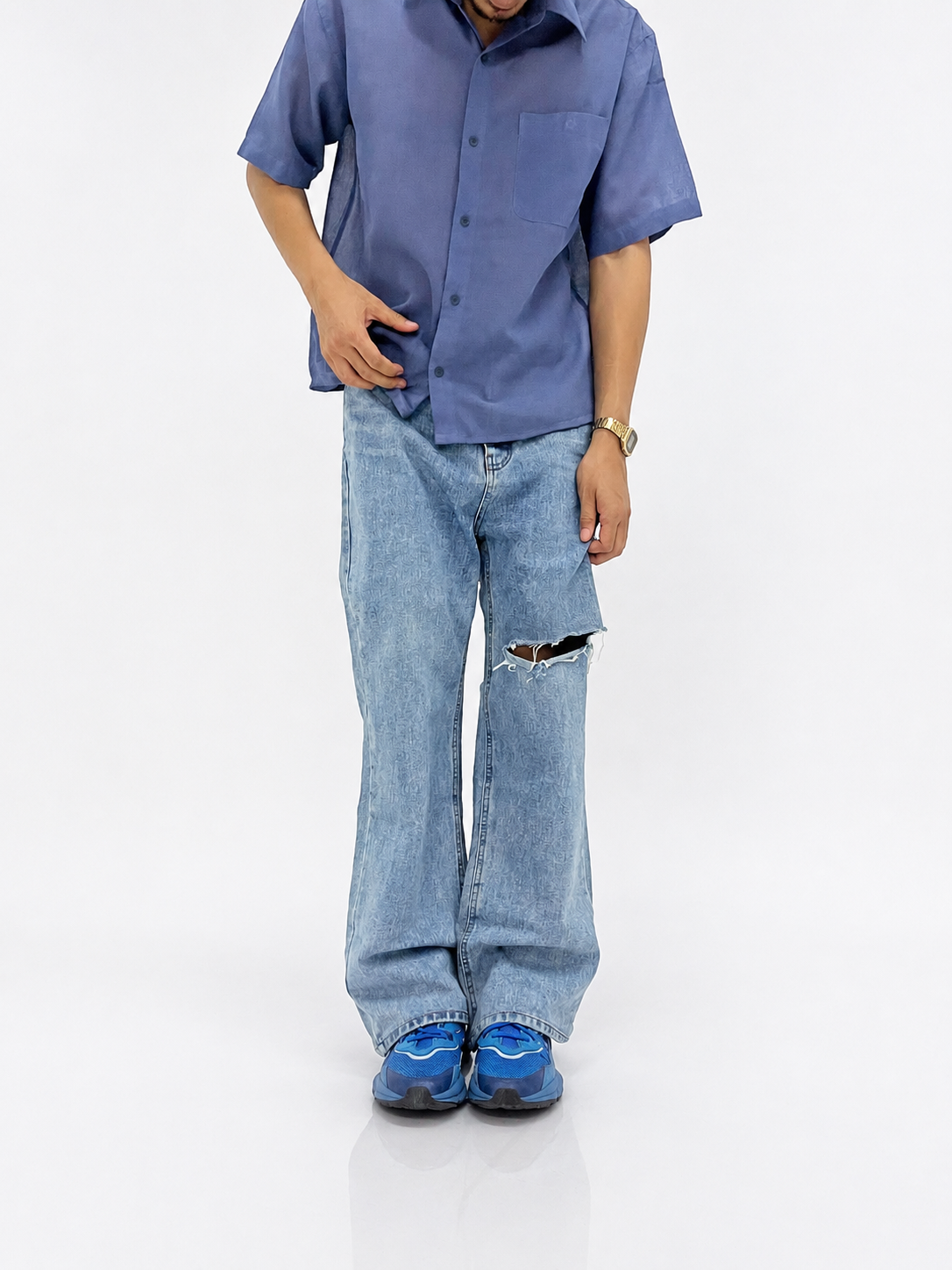 Arctic Fade Distressed Denim