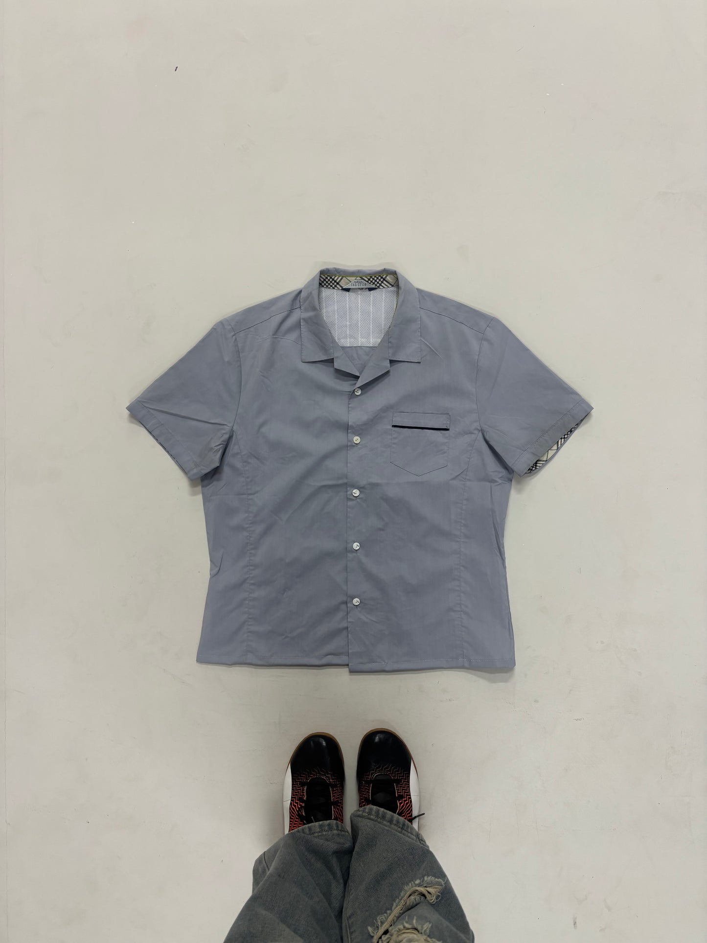 Powder Blue Short Sleeve Casual Shirt