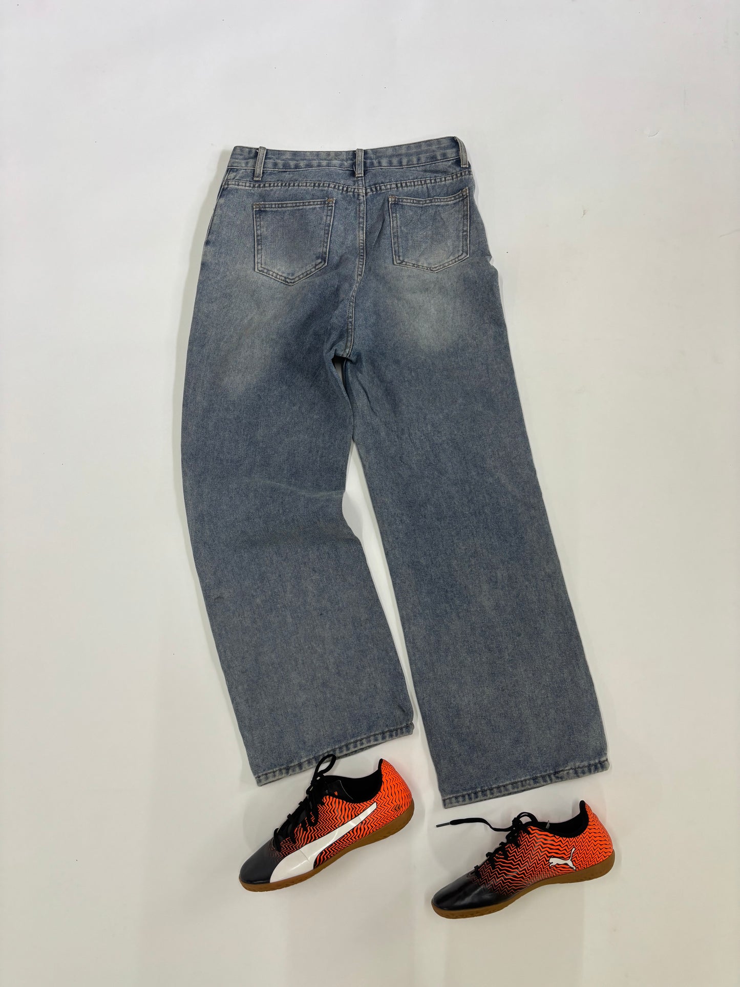 Men's Frayed Panel Distressed Denim
