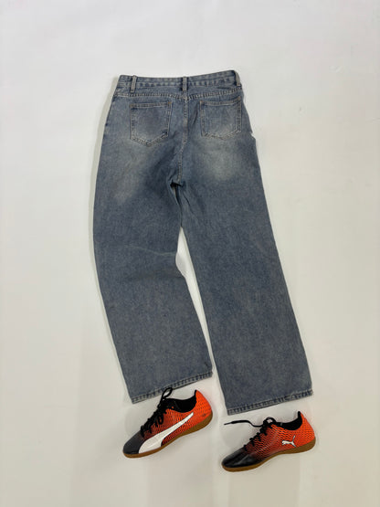 Men's Frayed Panel Distressed Denim