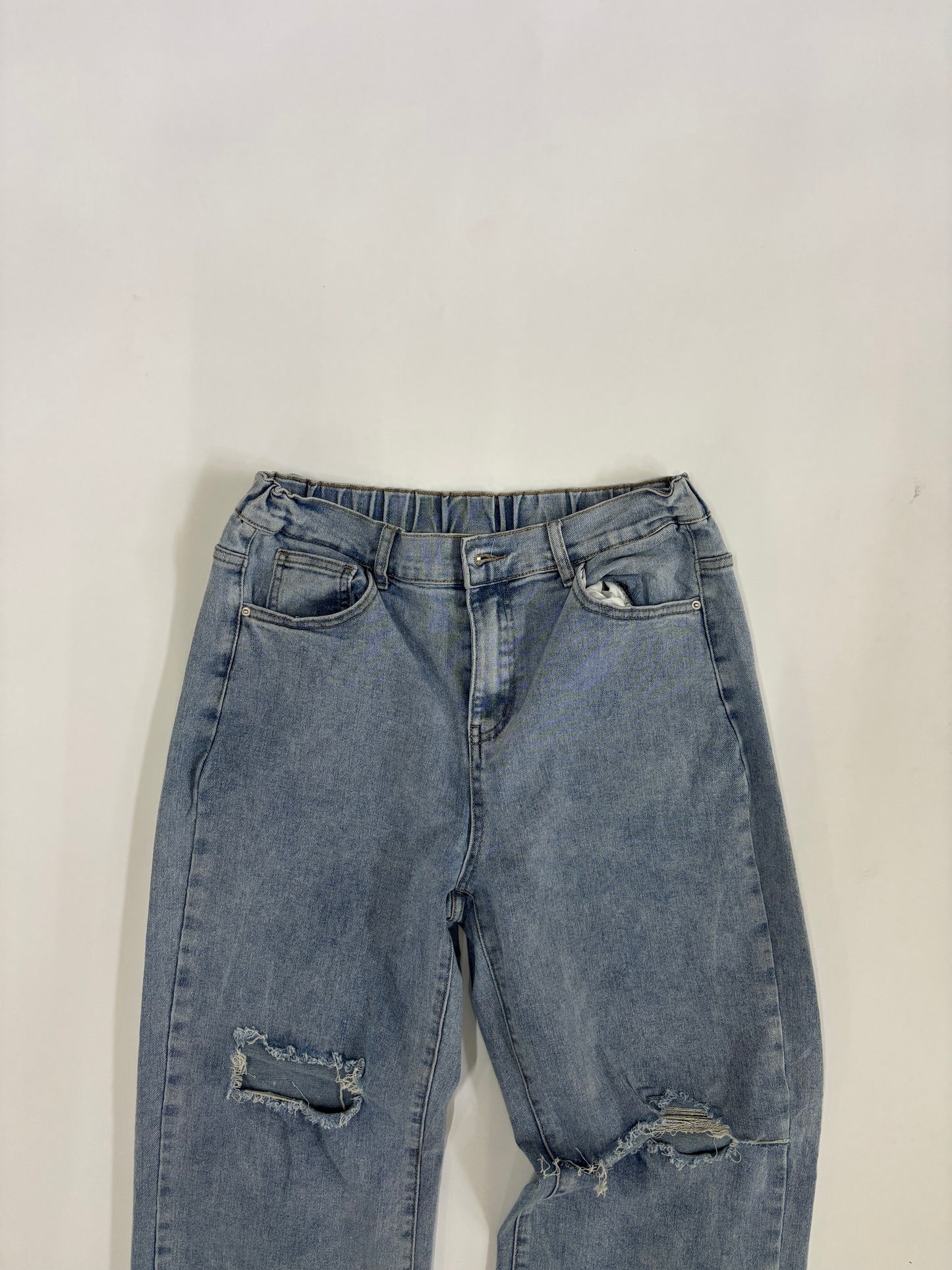 Men's Vintage Light Wash Wide-Leg Denim