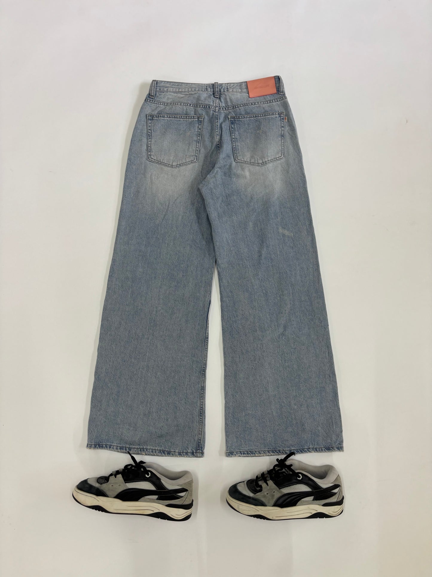 Men's Vintage Light Wash Distressed Baggy Denim