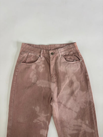 Men's Dusty Rose Washed Wide-Leg Denim
