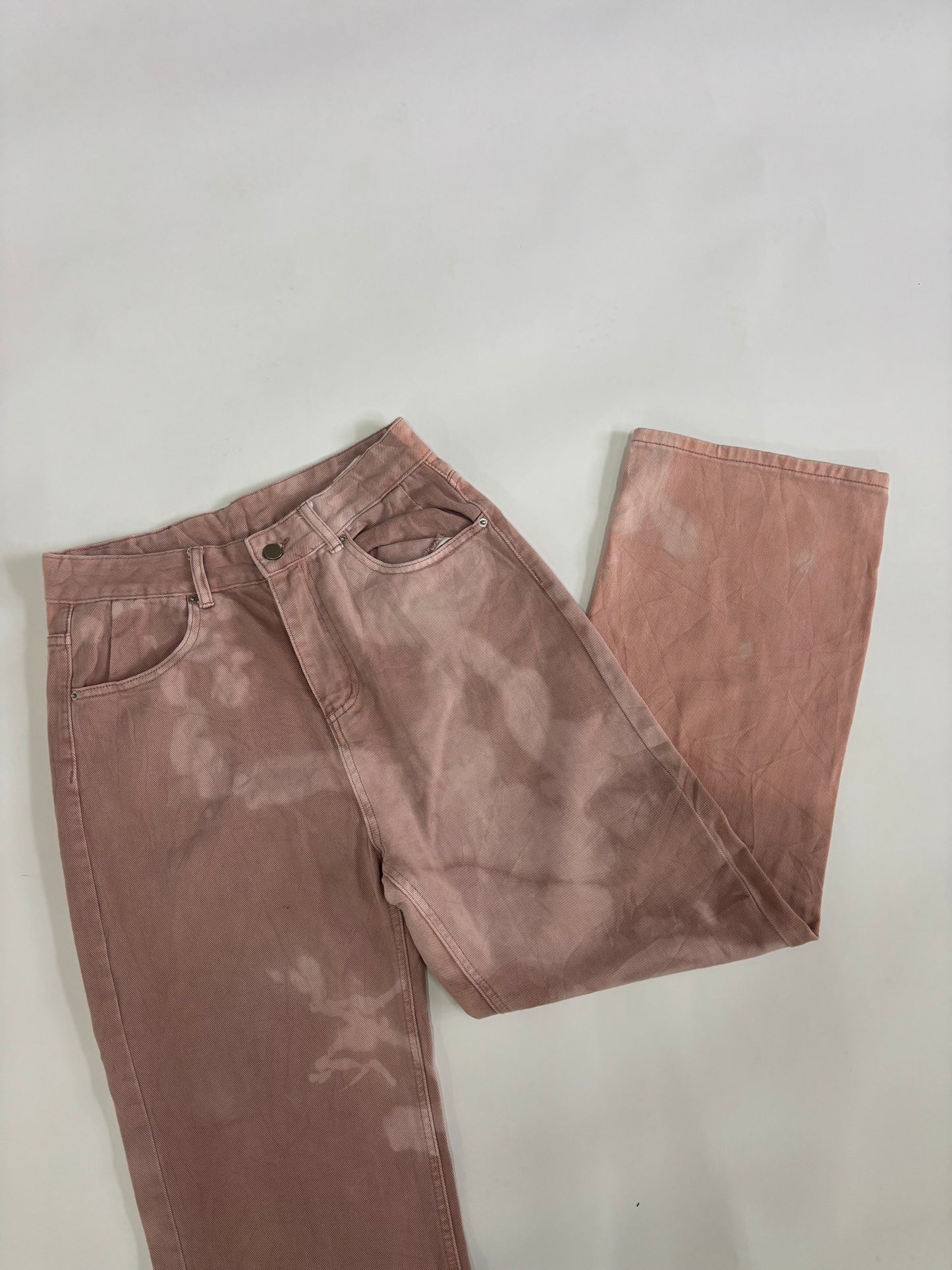 Men's Dusty Rose Washed Wide-Leg Denim