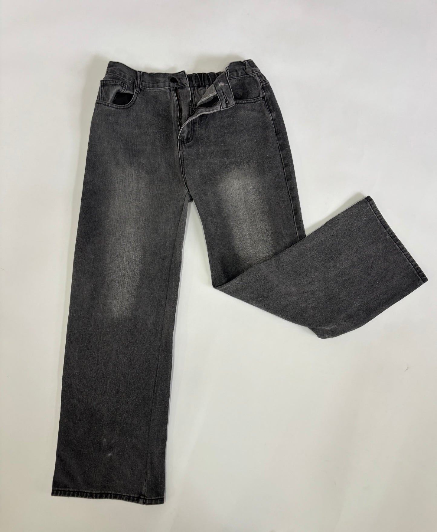 Men's Faded Charcoal Wide-Leg Denim