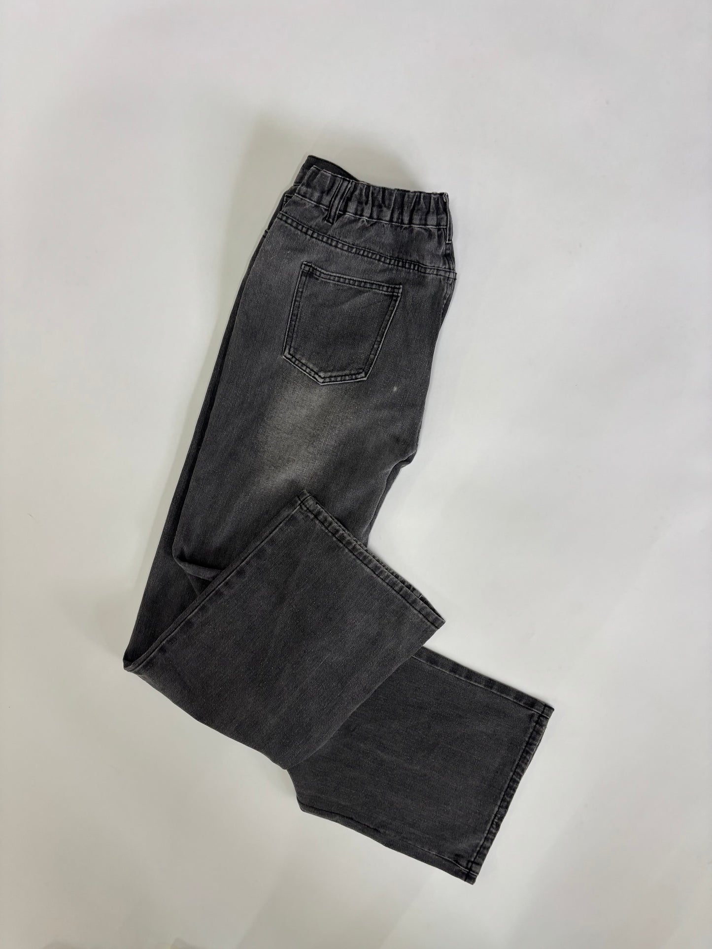 Men's Faded Charcoal Wide-Leg Denim