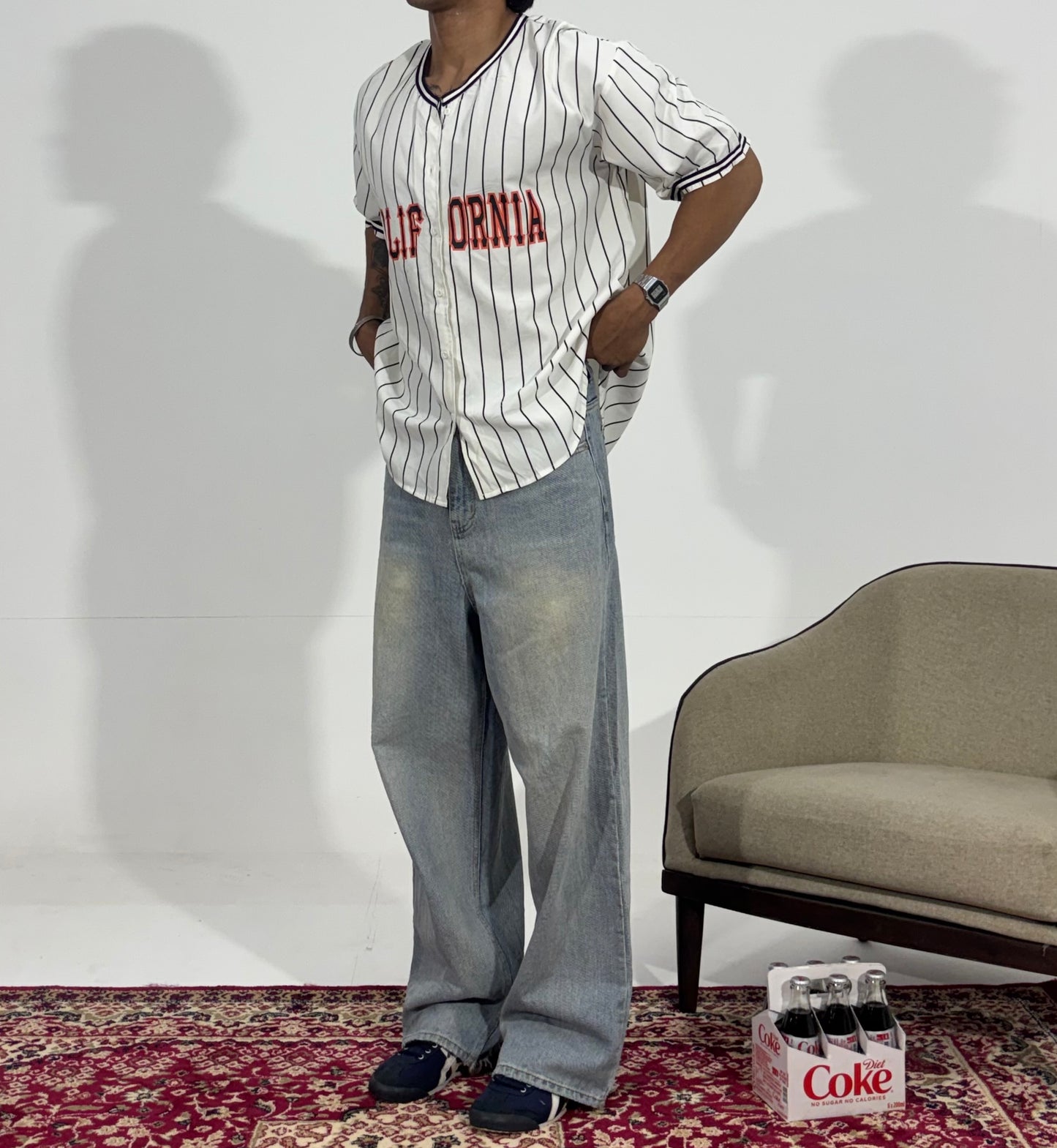 Men's Vintage Light Wash Baggy Denim