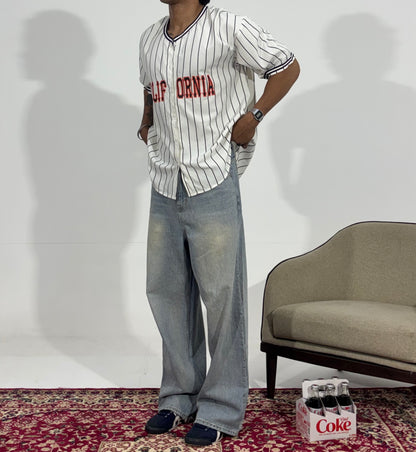 Men's Vintage Light Wash Baggy Denim