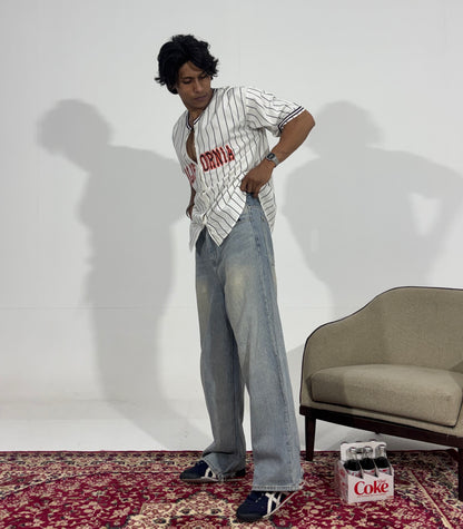 Men's Vintage Light Wash Baggy Denim
