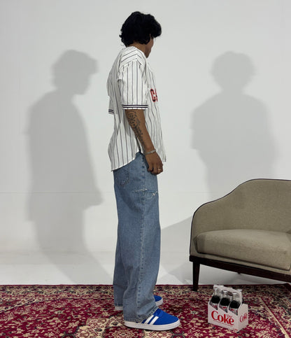 Men's Classic Light Wash Wide-Leg Jeans