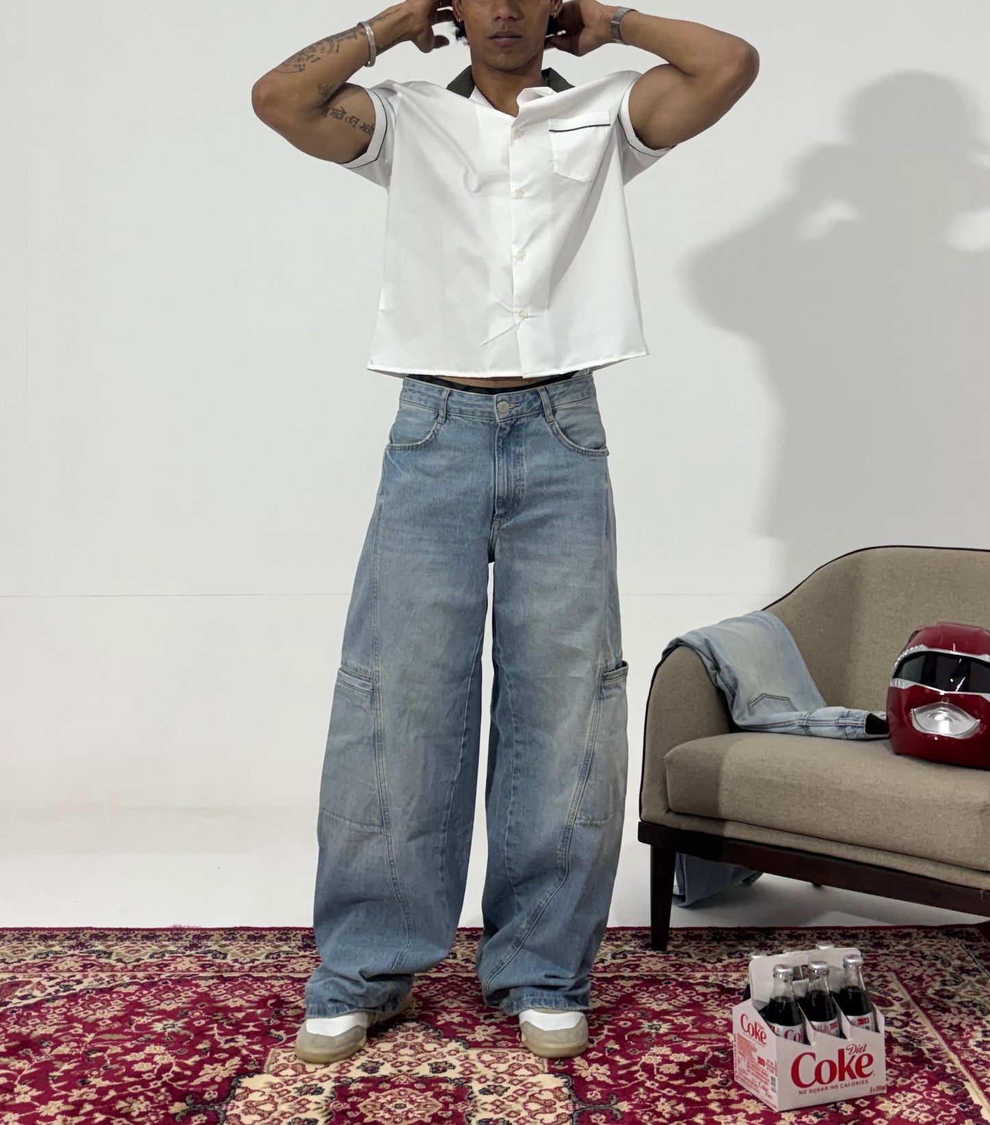 Men's Utility Panel Wide-Leg Denim