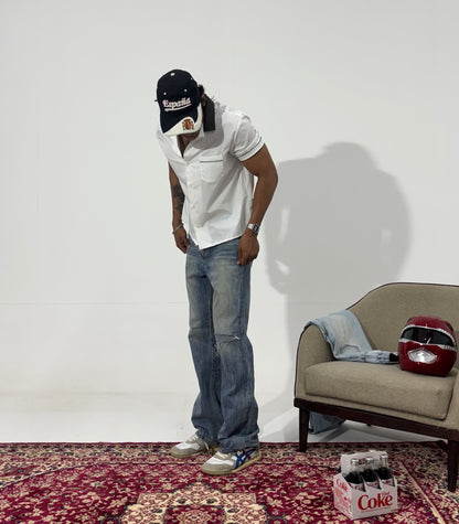 Men's Distressed Vintage Wash Relaxed Fit Denim