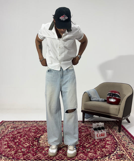 Men's Riot Rip Wide-Leg Denim