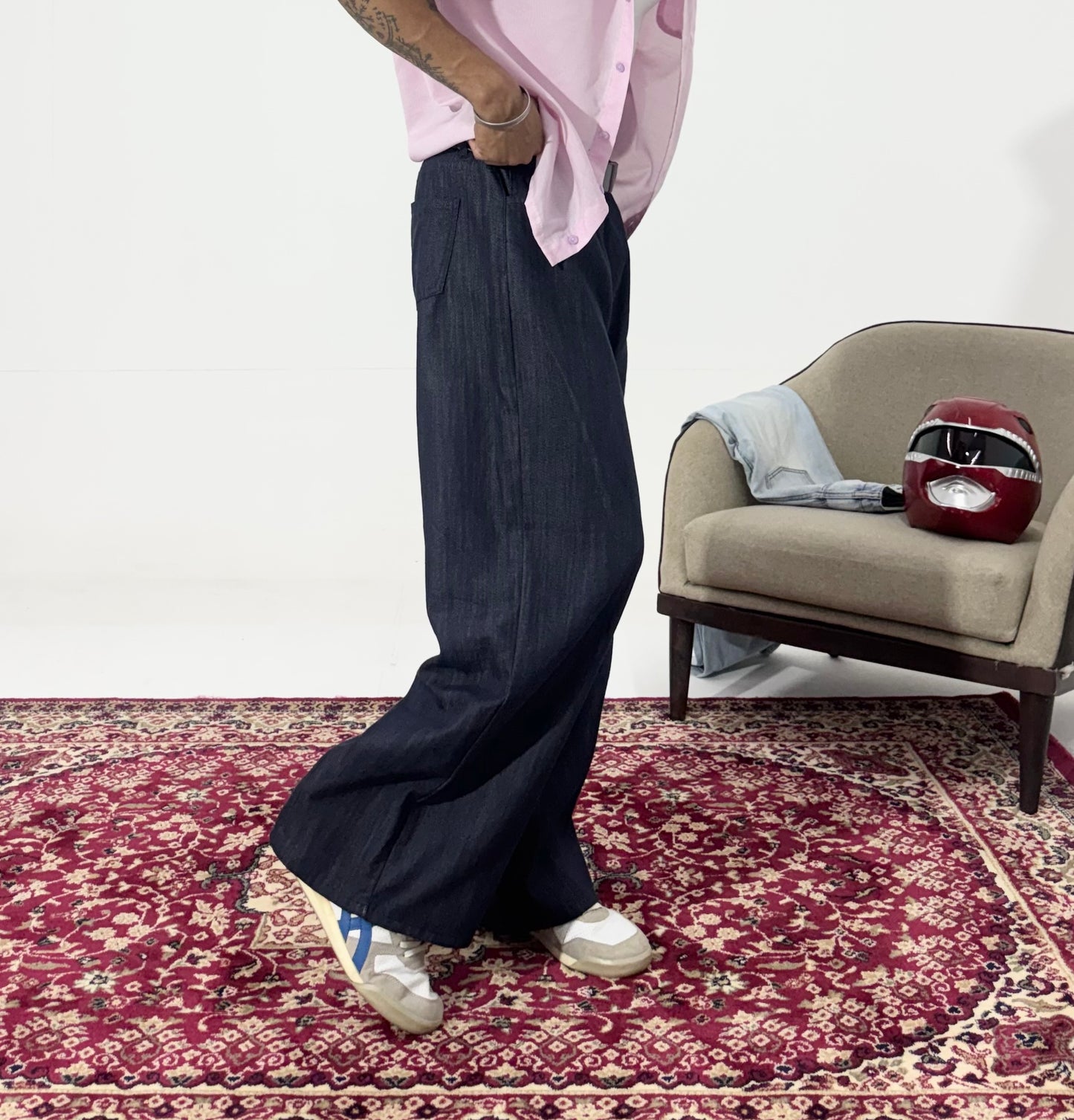 Men's Indigo Flow Wide-Leg Denim