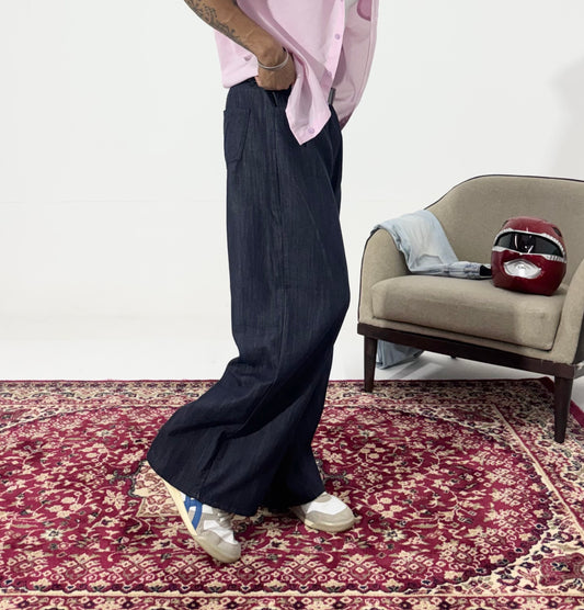 Men's Indigo Flow Wide-Leg Denim