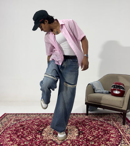 Men's Rebel Rip Wide-Leg Denim