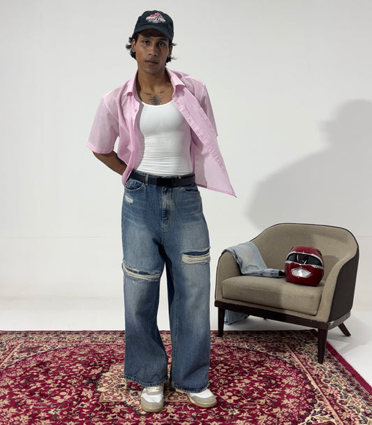 Men's Rebel Rip Wide-Leg Denim
