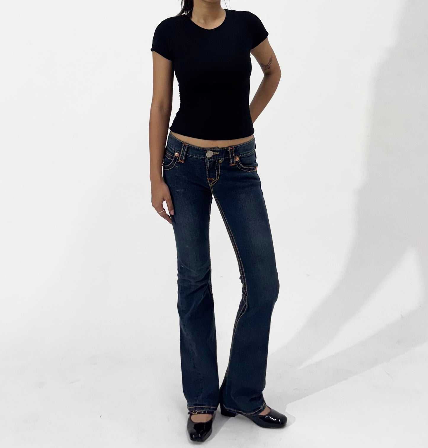 Dark Wash Flared Denim Jeans
