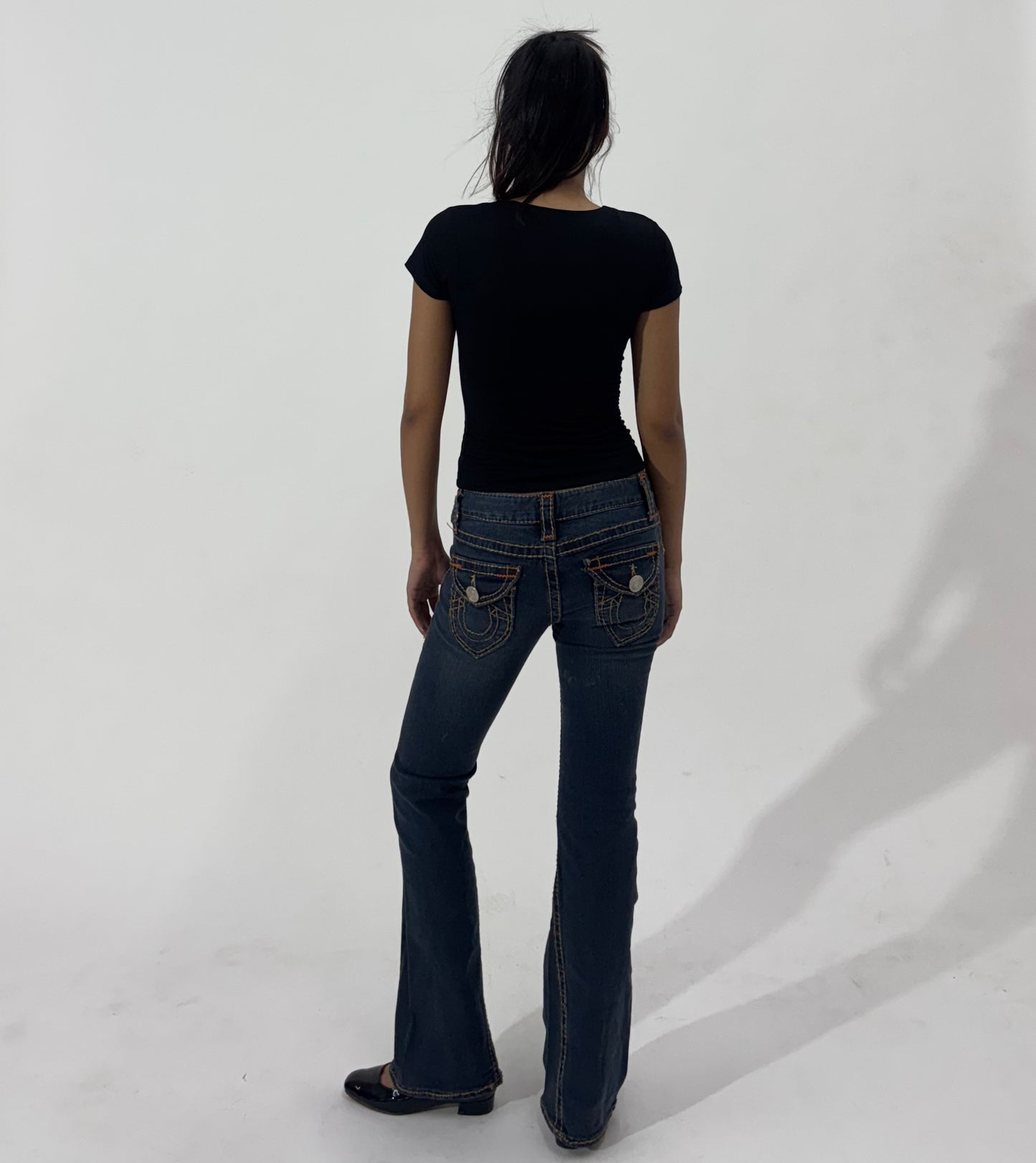 Dark Wash Flared Denim Jeans