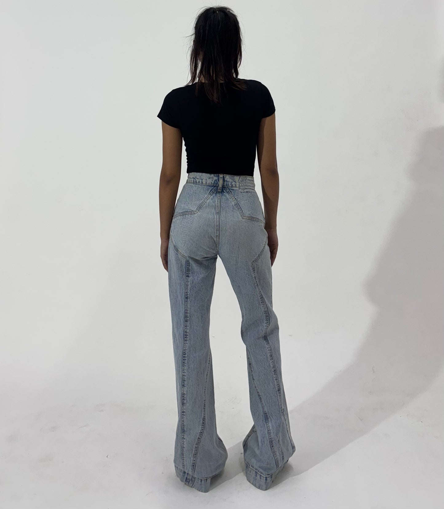 Star Detailed Wide Leg Women's Jeans