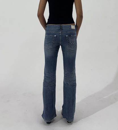 Light Wash Low Rise Flared Women's Jeans
