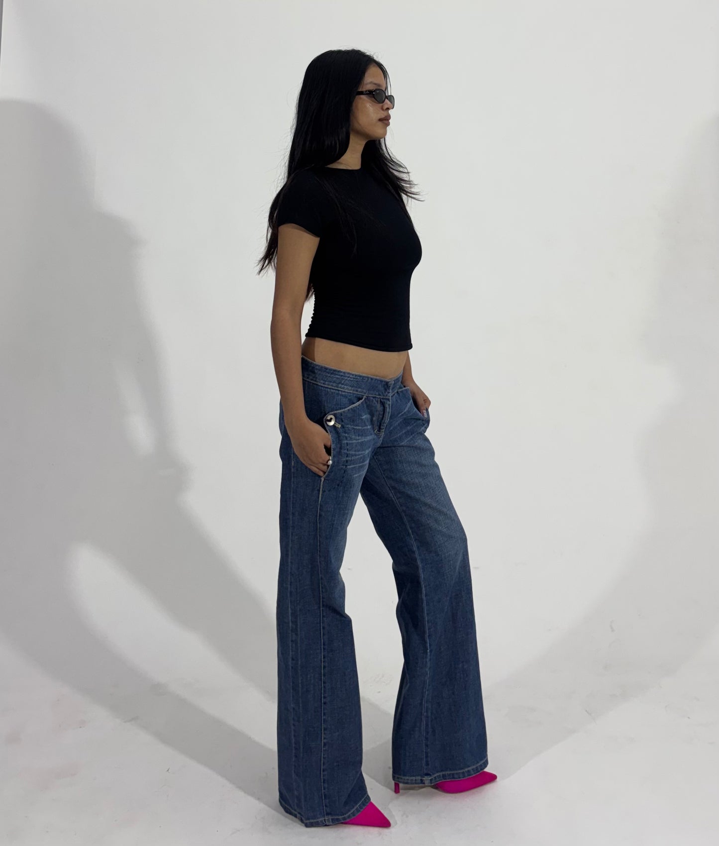Vintage Wash Wide Leg Women's Jeans