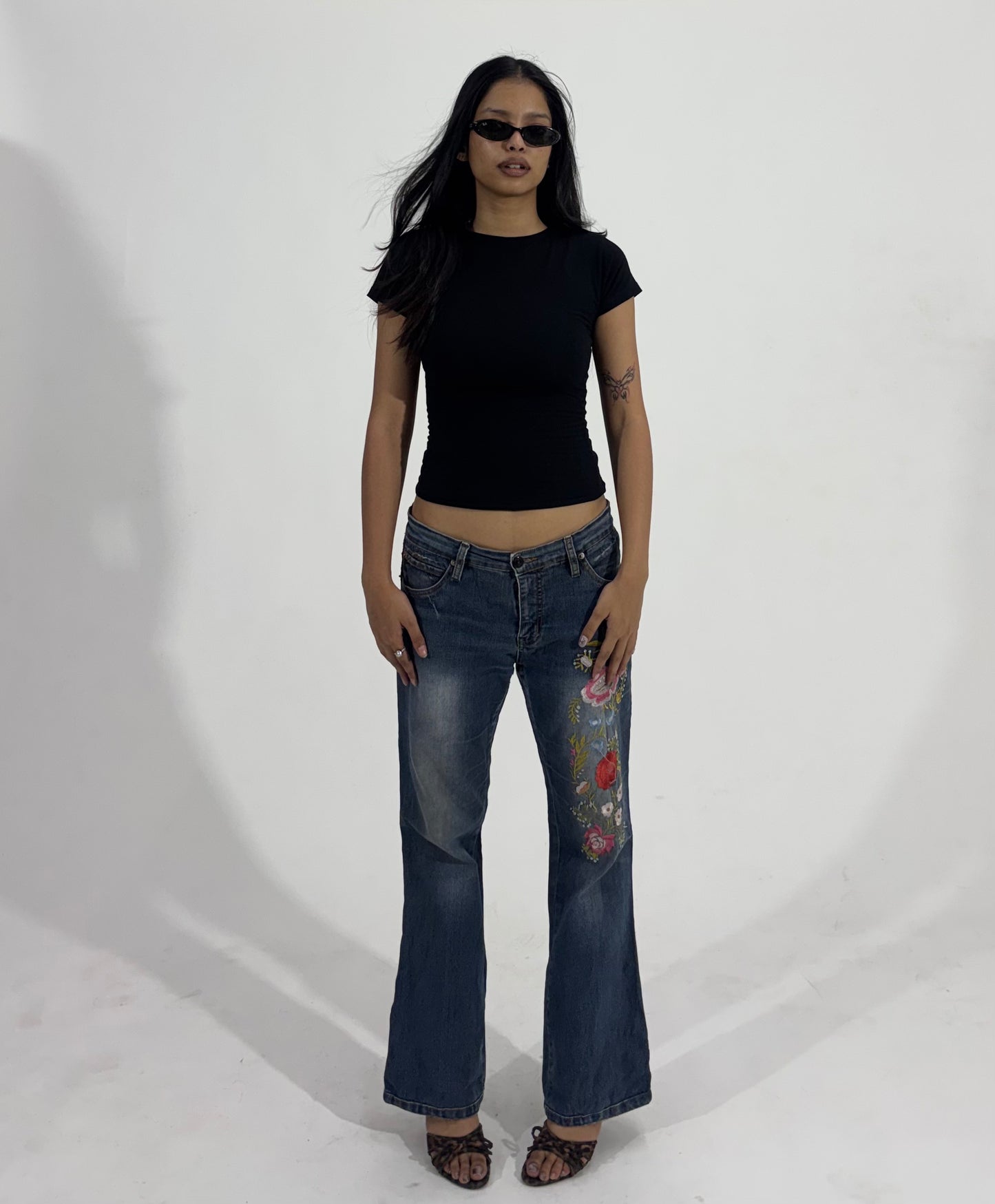 Floral Embroidered Bootcut Women's Jeans