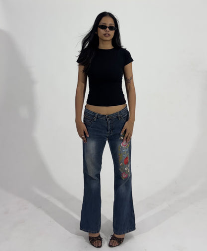 Floral Embroidered Bootcut Women's Jeans
