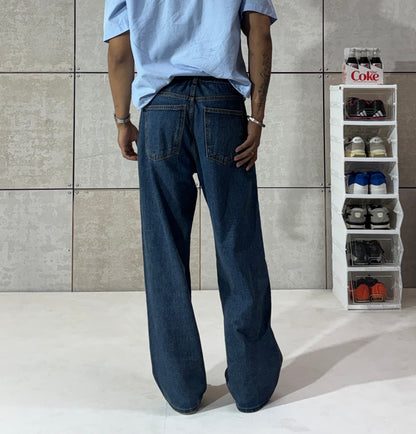 Men's Vintage Blue Wide Leg Denim Jeans