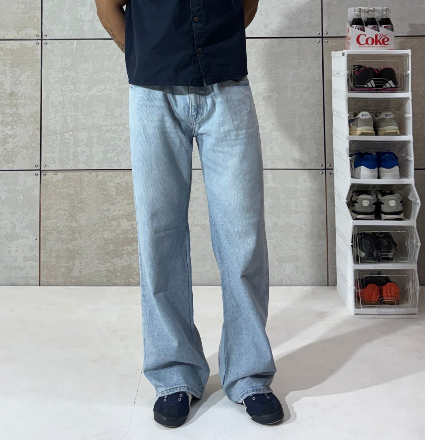 Men's Ice Blue Relaxed Fit Denim