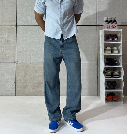 Men's Vintage Blue Barrel Fit Denim