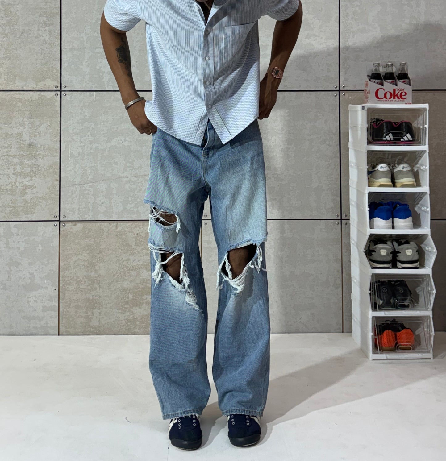 Men's Anarchy Ripped Baggy Denim