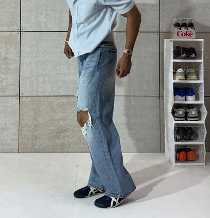 Men's Anarchy Ripped Baggy Denim