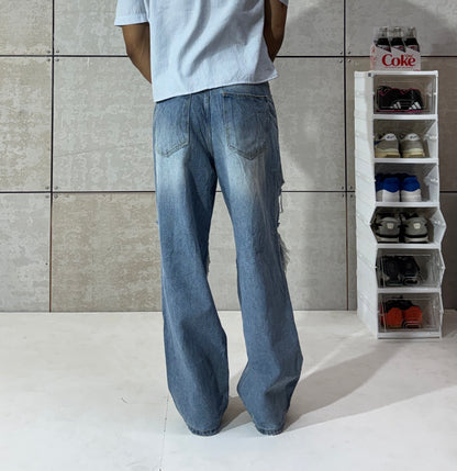 Men's Anarchy Ripped Baggy Denim
