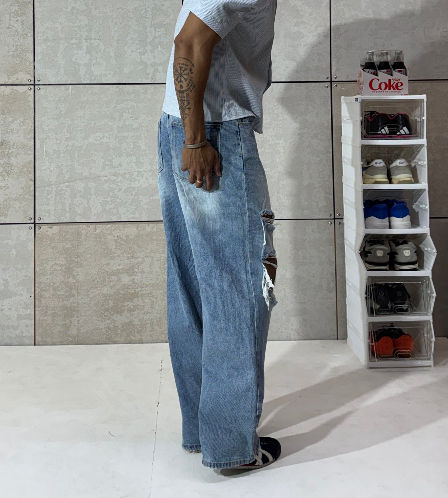 Men's Anarchy Ripped Baggy Denim